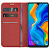 Leather Wallet Case & Card Holder Pouch for Huawei P30 Lite - Red